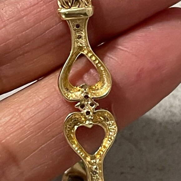 14K Yellow Gold and Diamonds AK Atasay Kuyumculuk 8" Byzantine Bracelet 7.58 gms - Picture 8 of 12